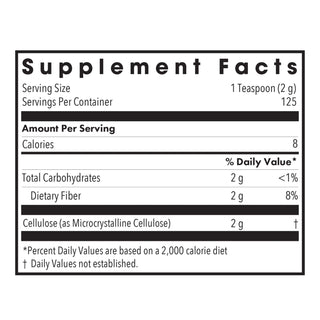 Cellulose Powder Nutrients Chart