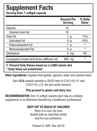 CLA Nutrients Chart