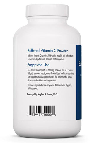 Buffered Vitamin C Powder Bottle Back