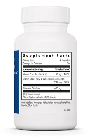 Quercetin 300 Nutrients Chart