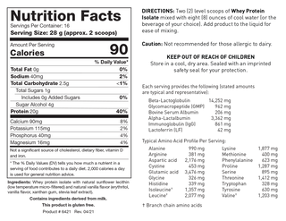 Whey Protein Isolate (Vanilla Flavor) X 454g