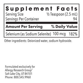 Selenium Solution Nutrients Chart