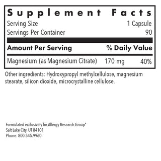 Magnesium Citrate X 90 Vegetarian Capsules