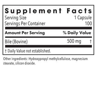 Ox Bile 500mg X 100 Vegicaps