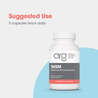 MSM 500 mg X 150 Vegetarian Capsules - Allergy Research Group