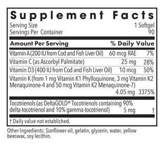 Full Spectrum Vitamin K Nutrients Chart