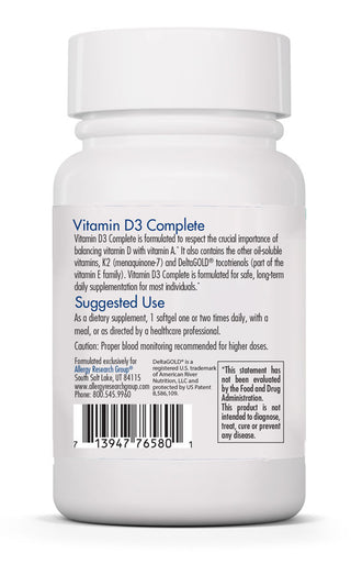 Vitamin D3 Complete X 60 Veggie Softgels