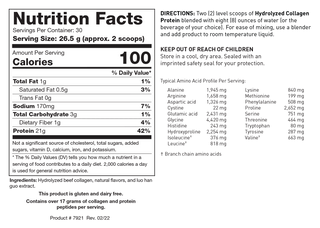 Hydrolysed Collagen Protein - Chocolate crème X 795g - Biotics Research