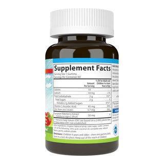 Kid's Black Elderberry Gummies , 50mg , Vitamin C & Zinc