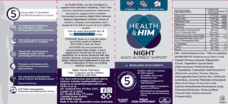 Health & Him Night Multi-Nutrient Support 60s, Health & Him