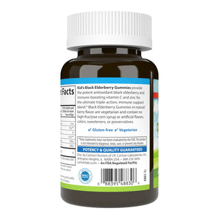 Kid's Black Elderberry Gummies , 50mg , Vitamin C & Zinc