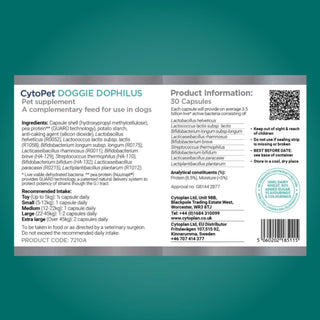 Doggie Dophilus X 30 Capsules - Cytoplan - Dog Probiotic