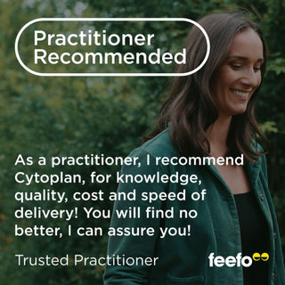 Lifestyle image of a practitioner recommending CytoPlan for quality and delivery speed.