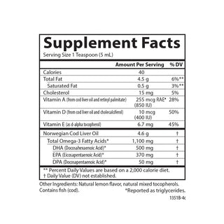 Carlson’s Cod Liver Oil (Lemon Flavored) X 500 ml