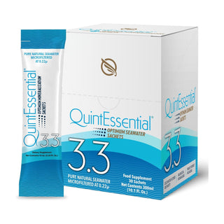 QuintEssential 3.3 Optimum Seawater Sachets box by Quicksilver Scientific: pure microfiltered natural seawater in 30 sachets 