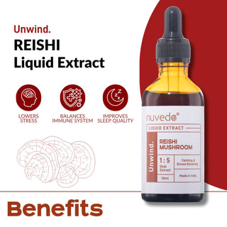 Nuvedo, Reishi Mushroom Liquid Extract for stress balance and Immunity Support x 50ml