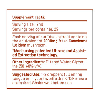 Nuvedo, Reishi Mushroom Liquid Extract for stress balance and Immunity Support x 50ml