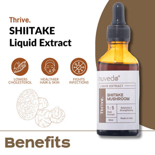 Nuvedo, Shiitake Mushroom Liquid Extract, Cholestrol, Skin, and Immunity Support X 50ml