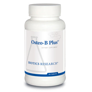 Biotics Research Osteo-B Plus dietary supplement bottle on a white background, 90 tablets for Bone health, joint &  Catrilage support. Available only at FMIhealth India 