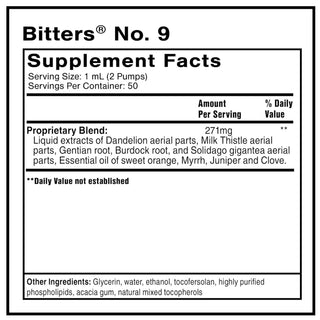 Bitters® No. 9 Digestive Health & Detoxification X 50 ml