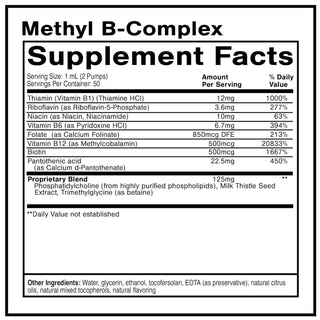 Advanced Liposomal Methyl B-Complex Energy, Cognition & Liver Health X 50 mL