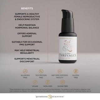 Thrivage by Quicksilver Scientific bottle with benefits listed