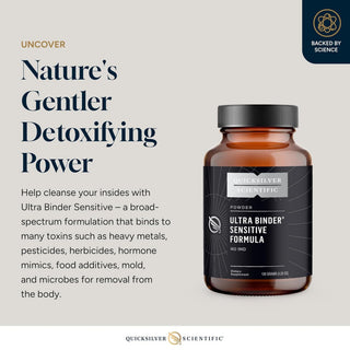 Quicksilver Scientific Ultra Binder Sensitive Formula supplement backed by science advertisement