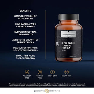 Quicksilver Scientific Ultra Binder Sensitive Formula with product benefits 