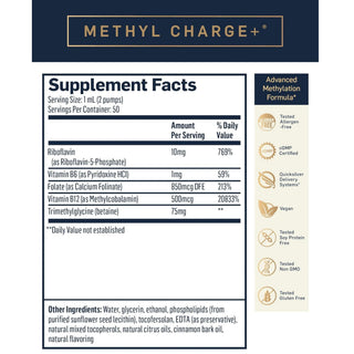 Methyl Charge+, B-Complex With Betaine X 50 ml - Quicksilver Scientific