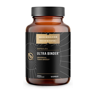 Quicksilver Scientific Ultra Binder supplement bottle on a white background

