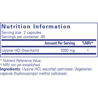 L-Lysine X 90 Capsules