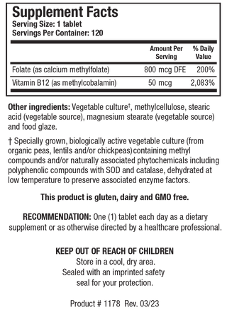 Methylfolate Plus X 120 Tablets