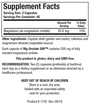 Mg-Orotate 500 X 90 Capsules