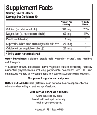 Ca/Mg-Plus X 60 Tablets