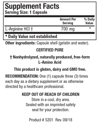 L-Arginine X 100 Capsules