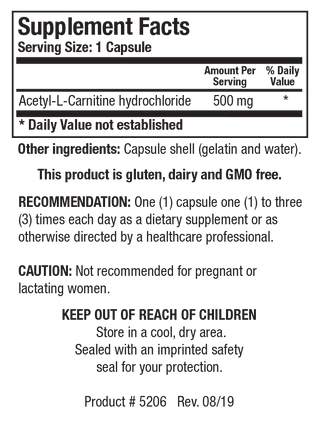 Acetyl-L-Carnitine  X 90 Capsules