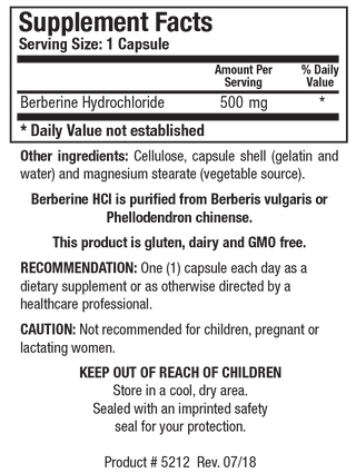 Berberine HCl X 90 Capsules