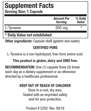 L-Tyrosine X 100 Capsules