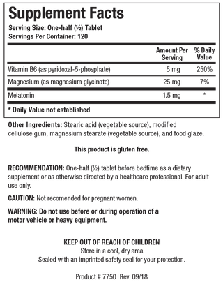 Melatonin-B6/Mg X 60 Tablets