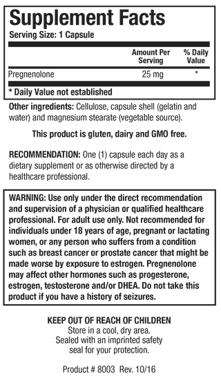 Pregnenolone 25 X 90 Capsules