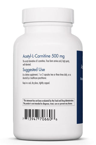 Acetyl-L-Carnitine 500mg X 100 Vegetarian Capsules