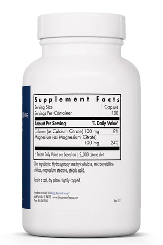 Calcium Magnesium Citrate X 100 Vegetarian Capsules