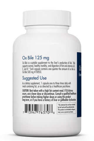 Ox Bile 125mg X 180 Vegicaps