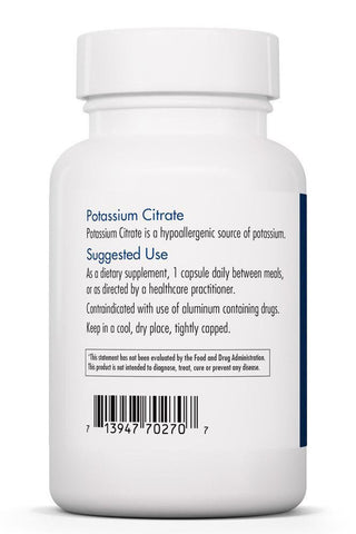 Potassium Citrate X 120 Vegetarian Capsules