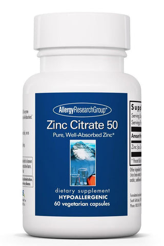 Zinc Citrate 50mg X 60 Vegetarian Capsules